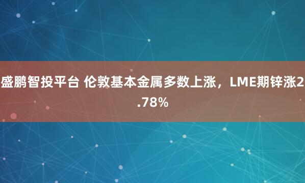 盛鹏智投平台 伦敦基本金属多数上涨，LME期锌涨2.78%